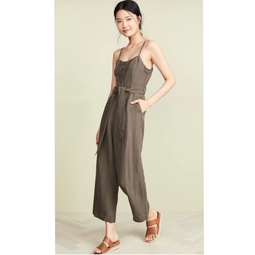Rails Happer Olive Linen Blend Jumpsuit Romper‎ / SZ L